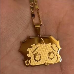 Gold Cartoon Character Pendant Necklace